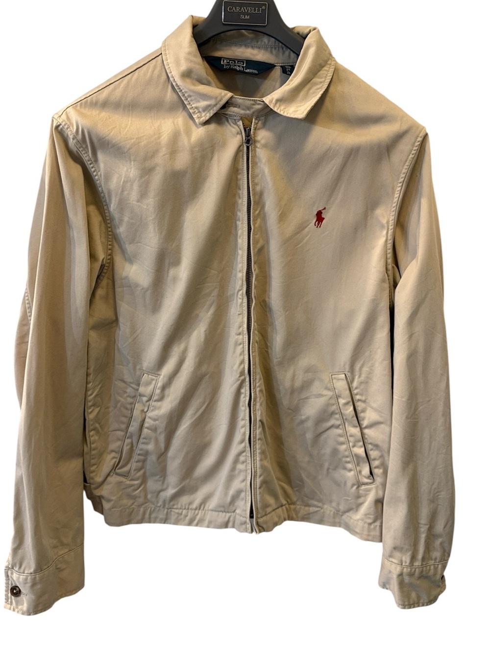 Polo Ralph Lauren Men’s 100% Cotton Khaki Full Zip Harrington Jacket Large